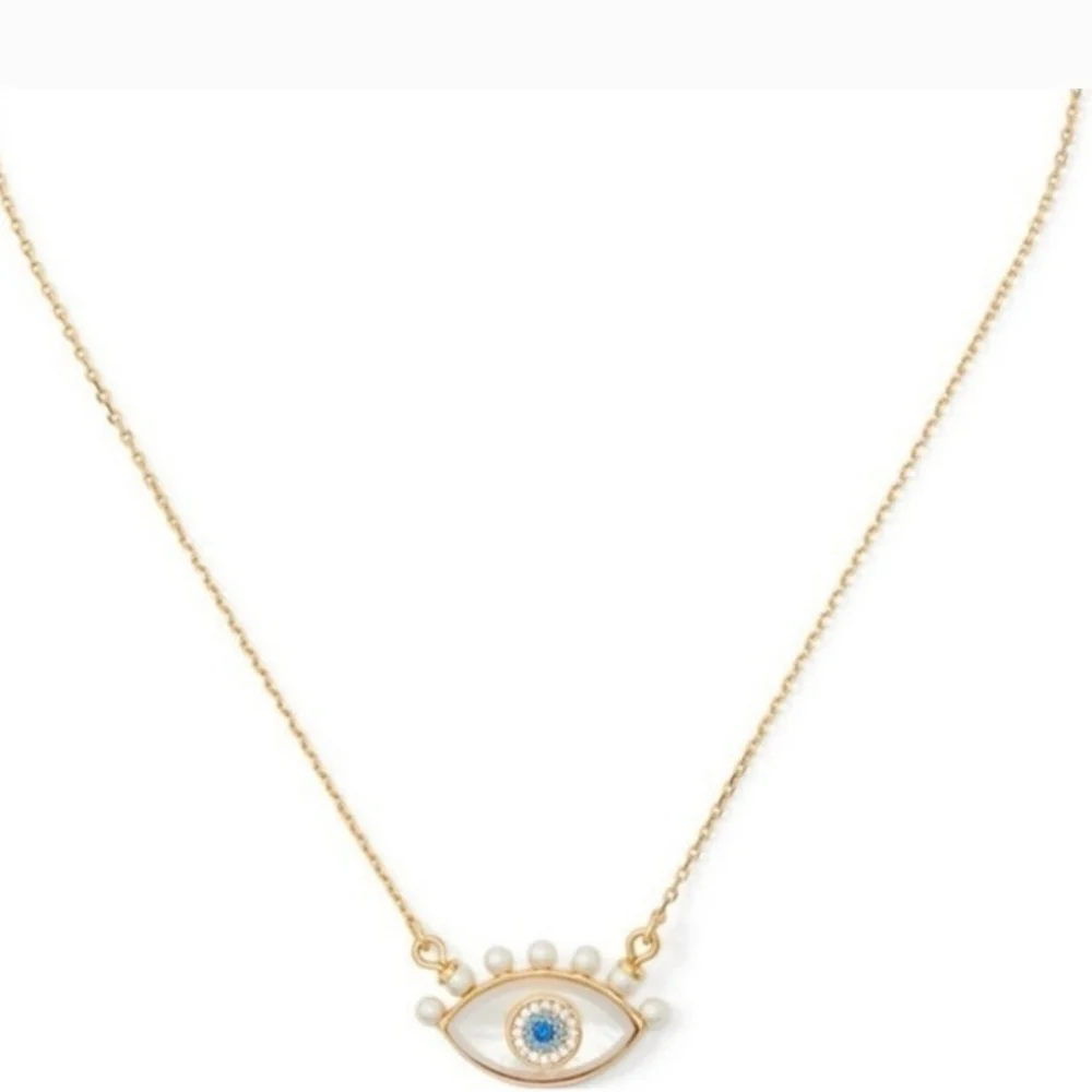 👁▪️ Kate Spade▪️ Gold-Tone Mixed Stone Evil Eye Pendant  16in Necklace ✨️👁